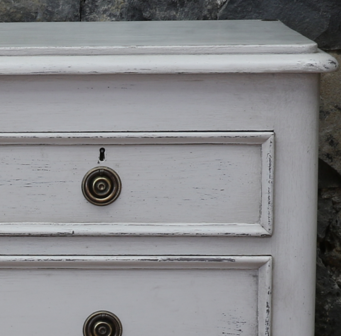 Large Painted Chest of Drawer with Swedish Ring Handles